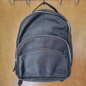 Joe’s Jeans Genuine Leather Backpack Brown | Full Size Commuter Bag
